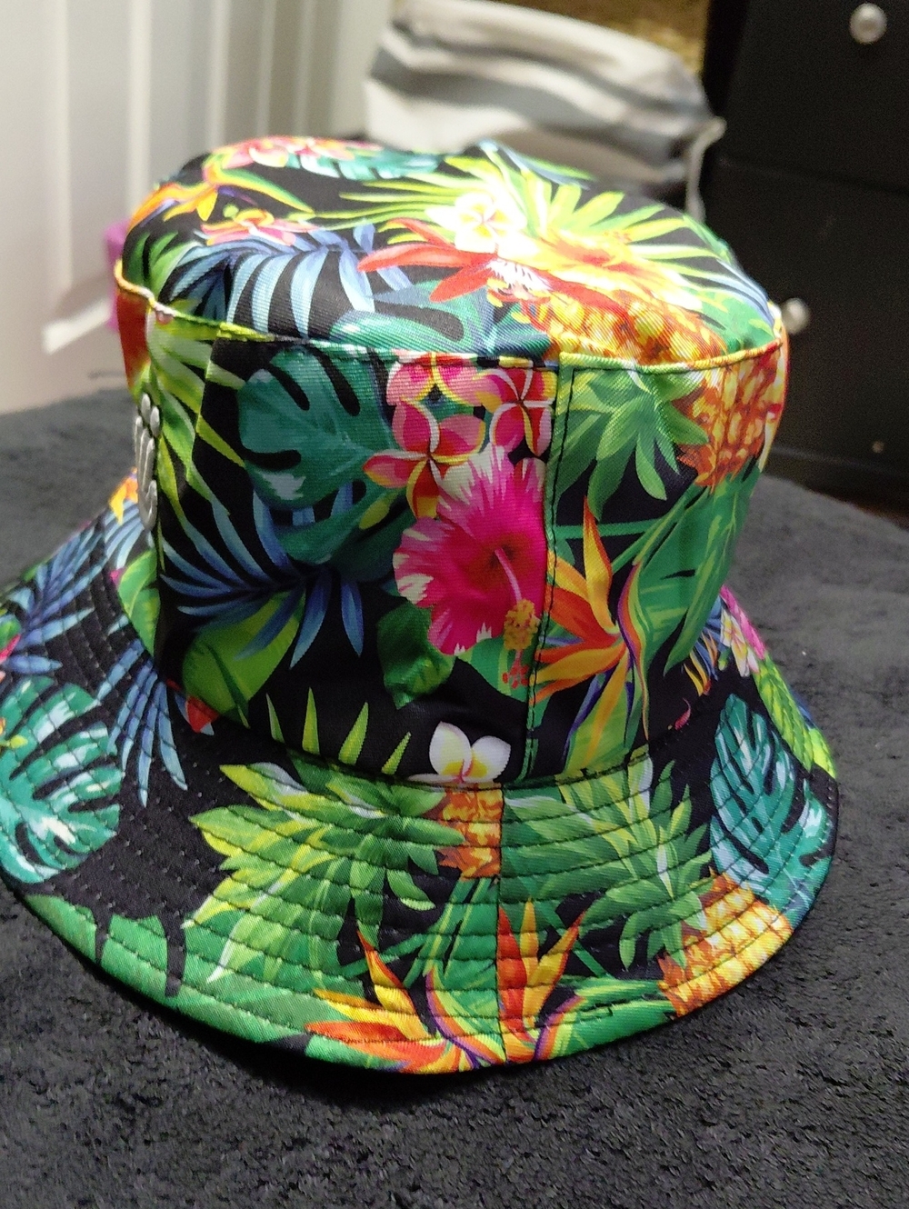 Hawaii Embroidered Floral Bucket Hat- Unisex 22"- 23" - Picture 5 of 5